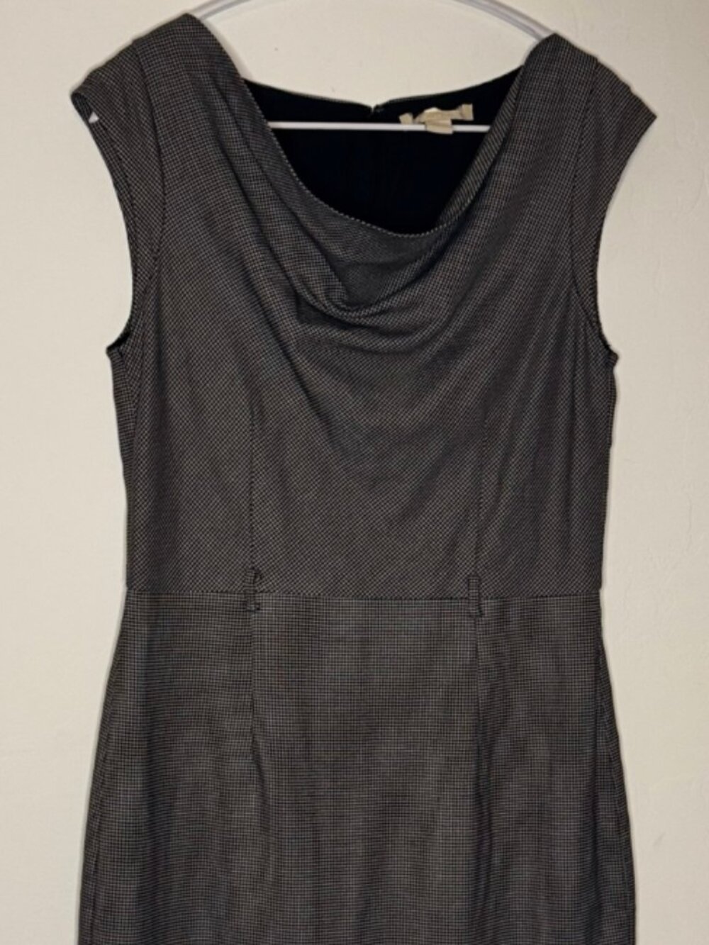 Loft Black & White Houndstooth Dress